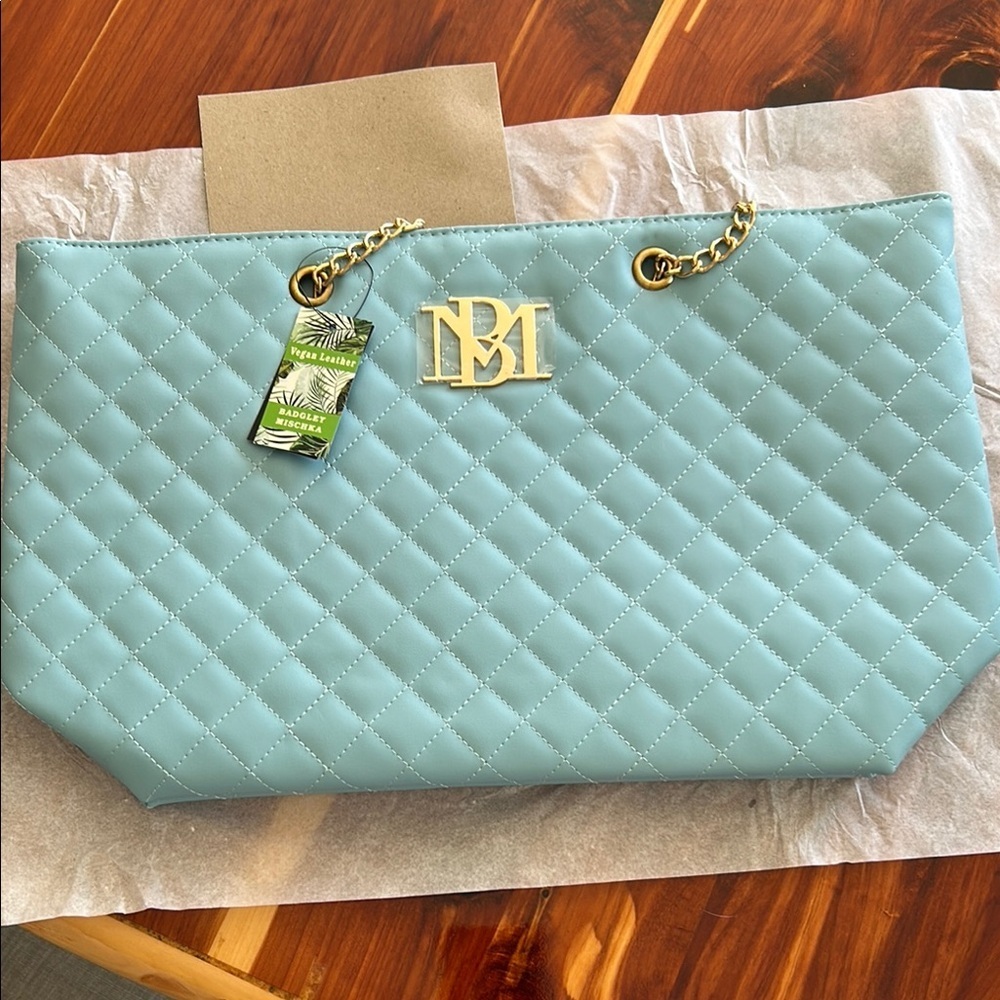 Quilted Blue Tote Bag​